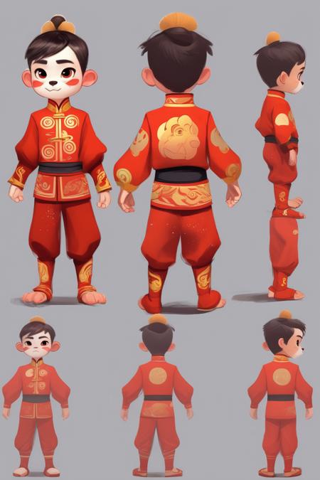 00319-4261164321-_lora_Character Design_1_Character Design - Front view+ side view,+rear view+A character design for a little boy wearing a Chine.png